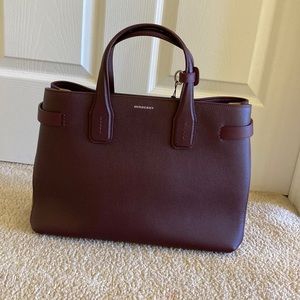 Mahogany Red Burberry Banner bag